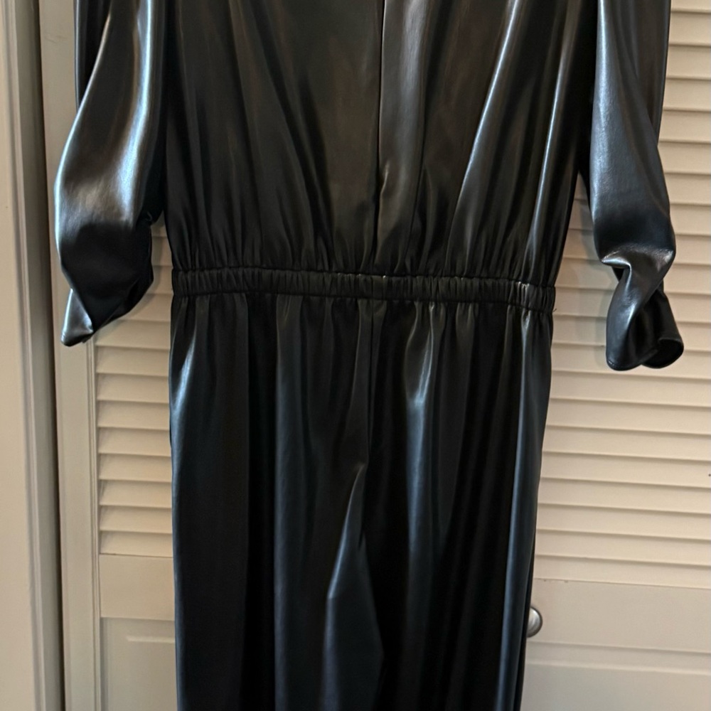 Generation Love Black Faux Leather Jumpsuit